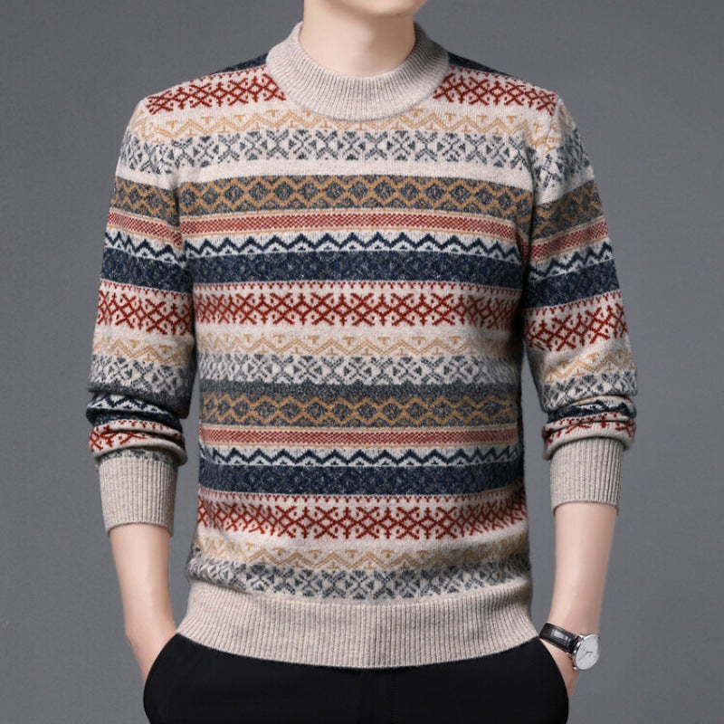 Winter Thickened Warm and Comfortable Round-neck Jacquard