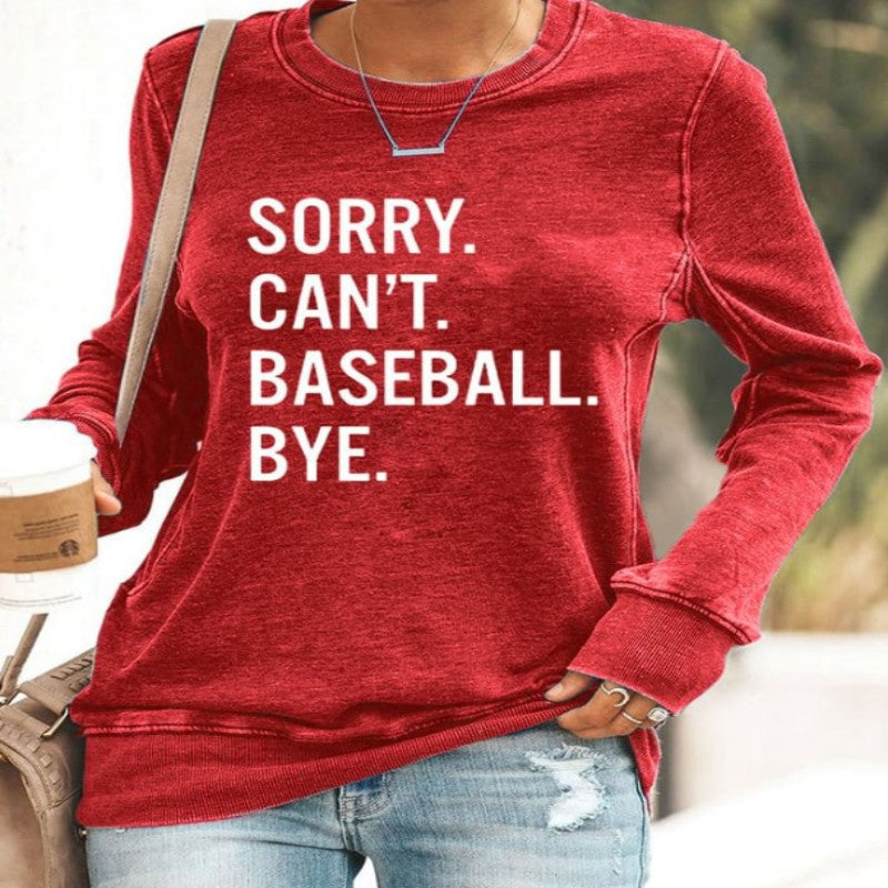 Women's Long Sleeve Printed Crew Neck Sweatshirt
