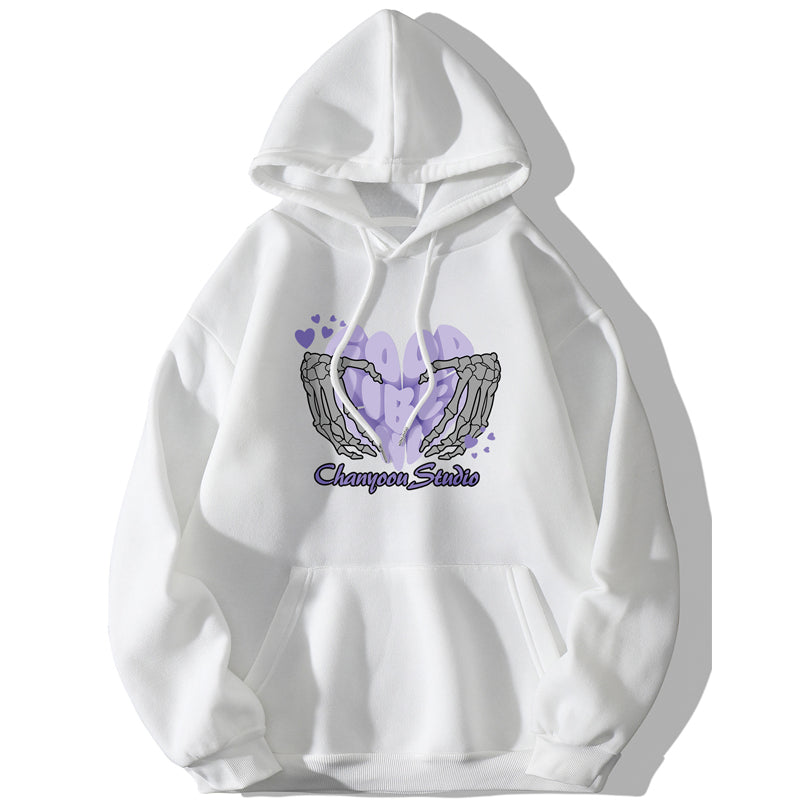 Women's Fleece-Lined Loose Hoodie Coat