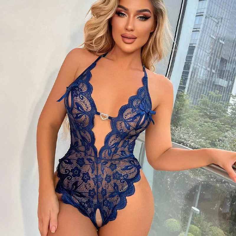 Women's Sexy Lace Open-Crotch Bodysuit
