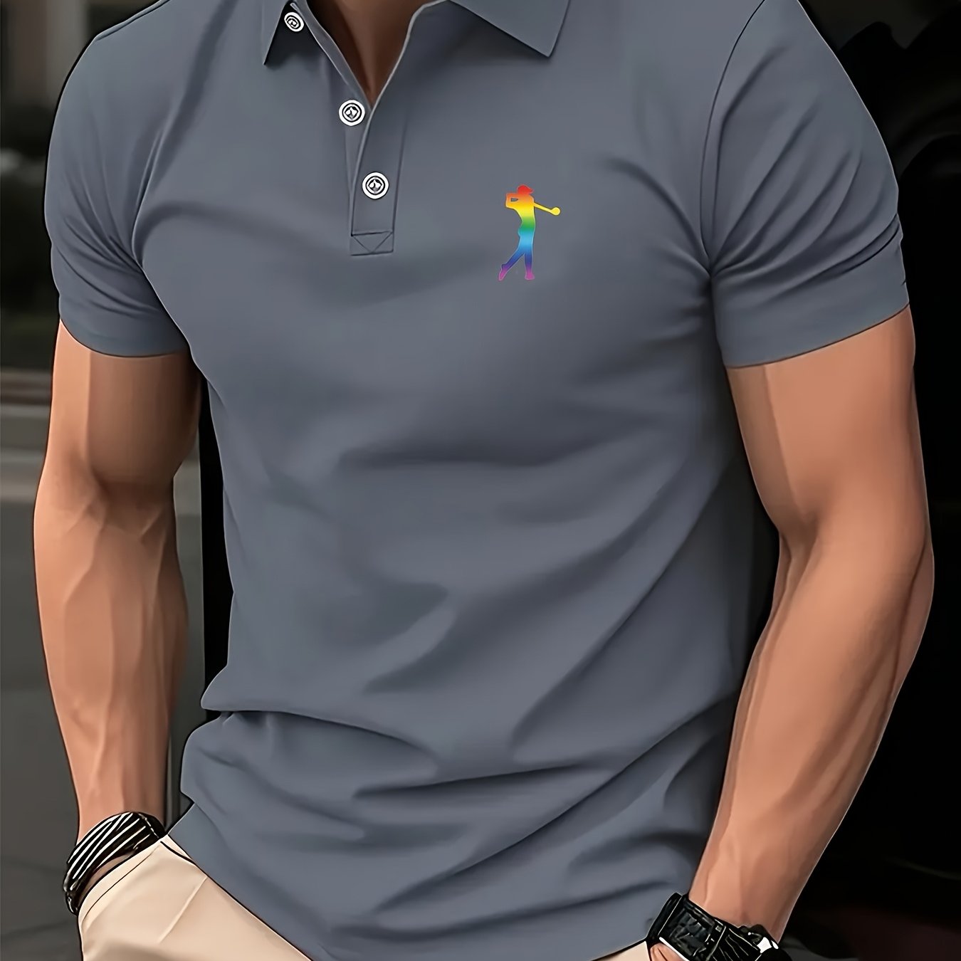 Men's Short Sleeve Printed Golf Shirt – Spring & Summer