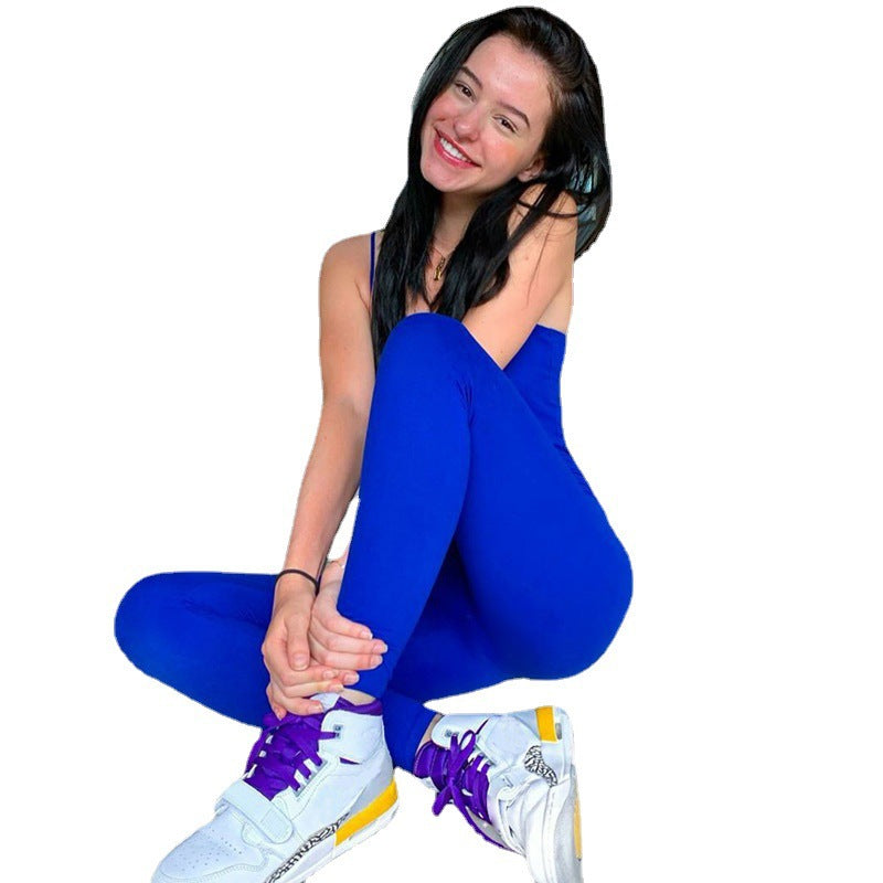 Women's Solid Color Casual Yoga Sports Jumpsuit