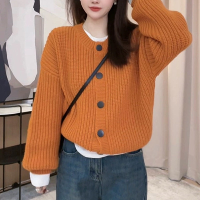 Lazy and Loose Figure Flattering Knit Cardigan Sweater