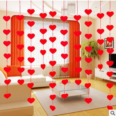 Heart Curtain Diy Non-woven Flower Curtain