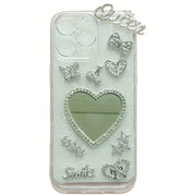Bling Sparkling Phone Case with Mirror Adornments and Storage Box