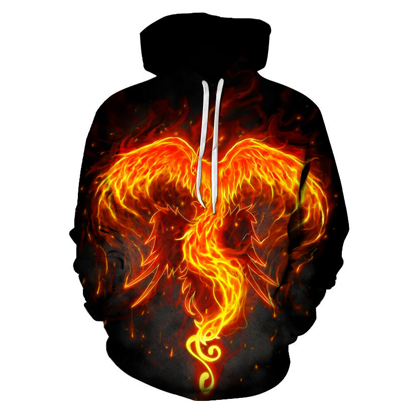 Flame Phoenix 3D Casual Loose Hoodie