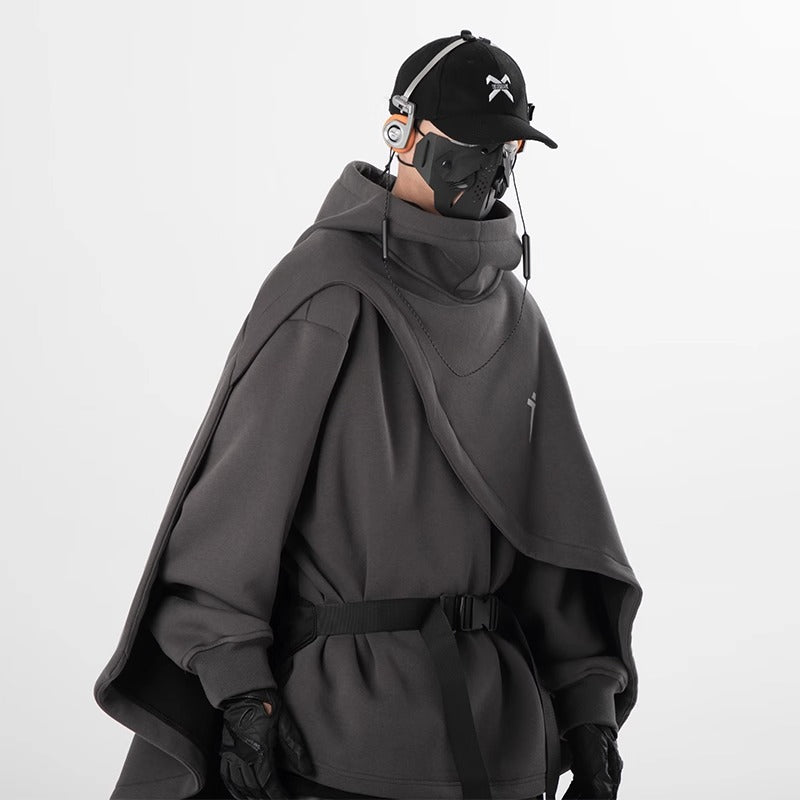 Men's Retro Mechanical Turtleneck Cape Sweater