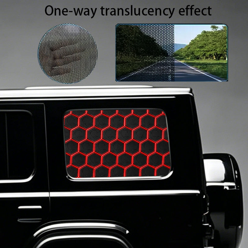 One-Way View Car Privacy Sticker with Geometric Pattern (PVC, One Piece)