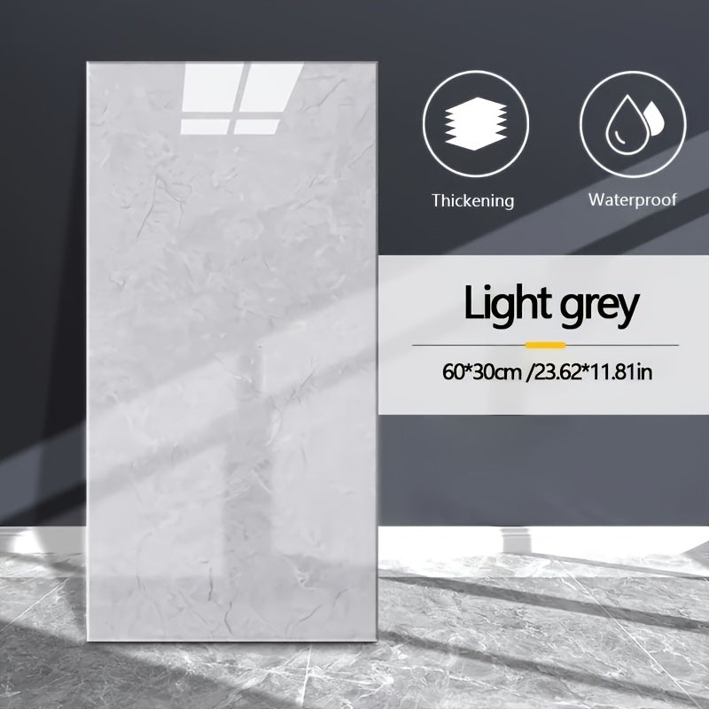24pcs of Modern Marble Texture Vinyl Wall Tiles, High Gloss Self-Adhesive Decoration, Suitable for Kitchen and Bathroom- Crystal Decoration, Rectangular Space Theme, Easy to Install, Single Use Wall…