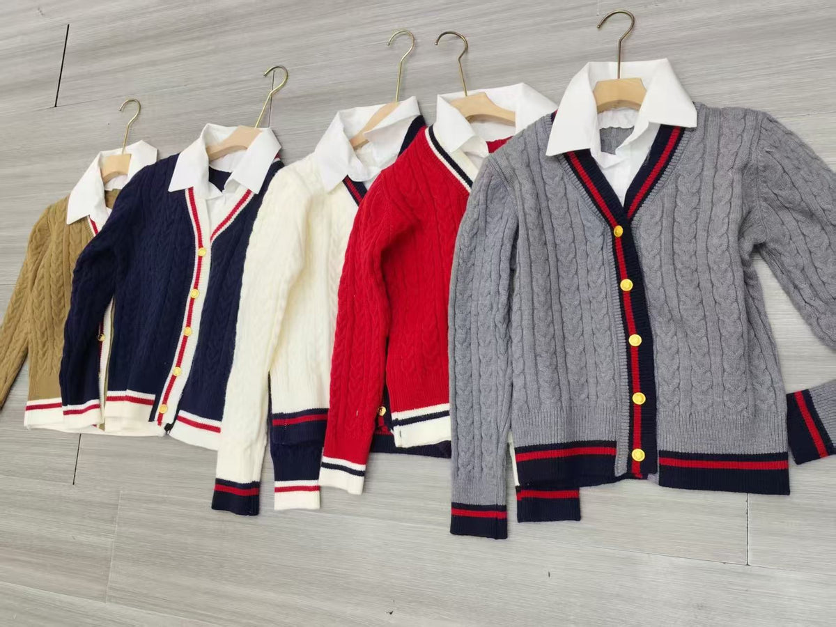 Western Style Slimming Cable-knit Sweater Coat
