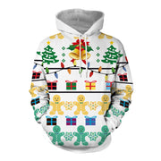 Women's Festive Christmas Hooded Digital Print Loose Sweatshirt