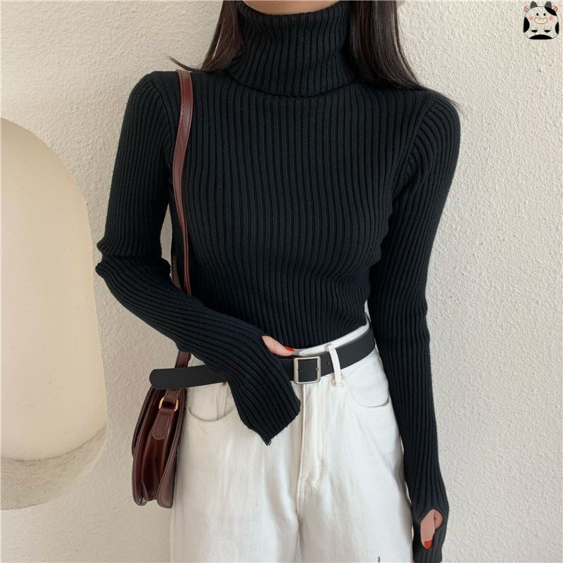 Women's Fashion Turtleneck Slim-fit Knitted Sweater
