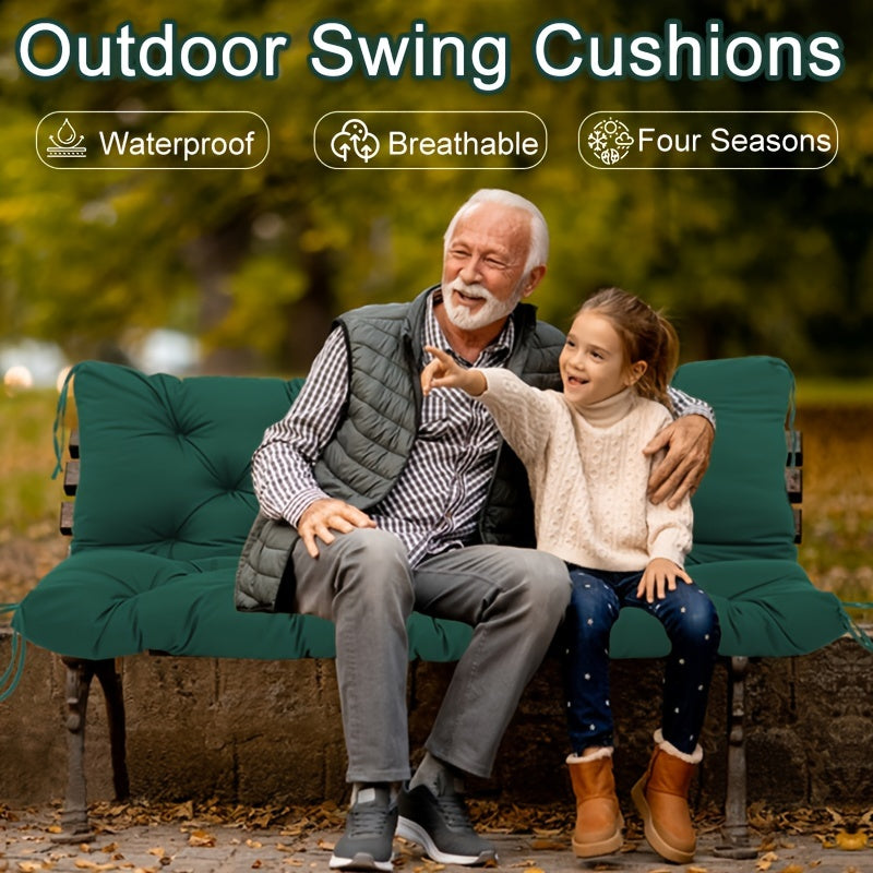 Outdoor Swing Cushions, 3 Seat Porch Swing Cushion Replacement With Backrest, Swing Cushions For Outdoor Furniture, For Patio, Backyard, Porch Garden Bench Cushion