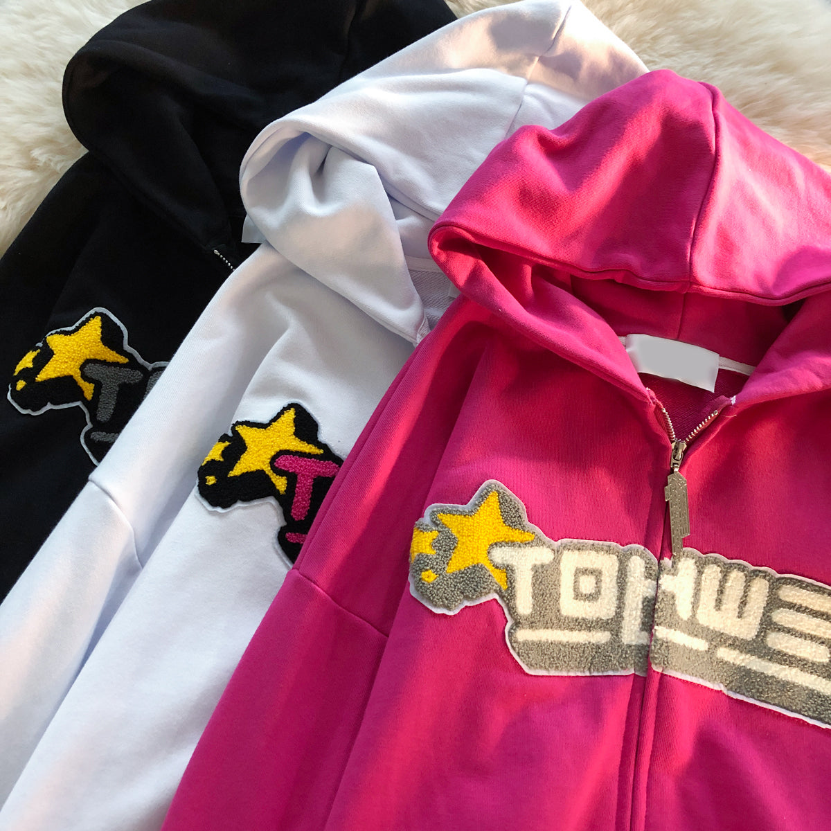 Cozy Letter Embroidered Zip-Up Hoodie & Sweatpants Set