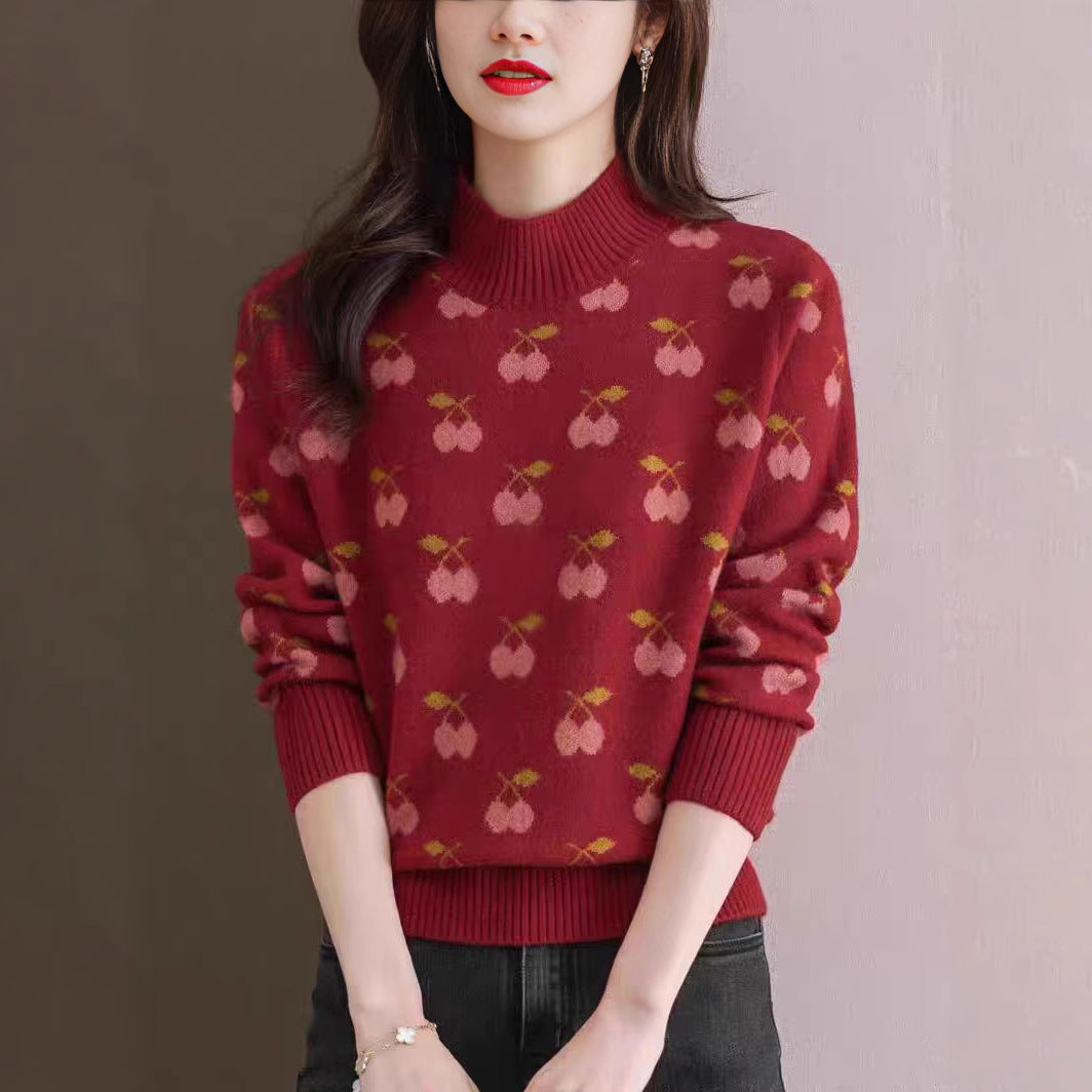 Women's Cashmere Sweater Autumn and Winter New Half Turtleneck Bottoming Shirt