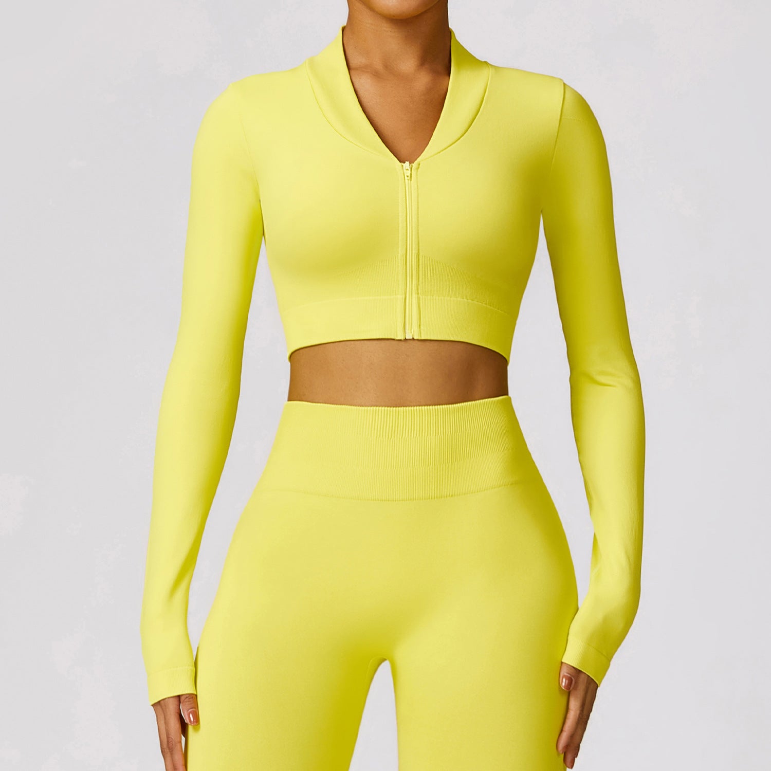 Seamless Long-Sleeve Winter Yoga Jacket & Workout Top