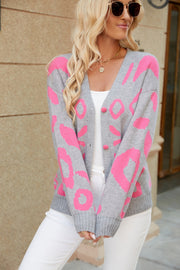 V-neck Long Sleeve Single-breasted Knitted Sweater