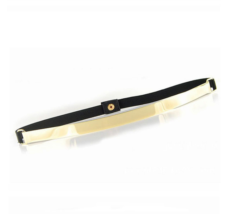 Metal Sequin Elastic Stretch Thin Belt for Women