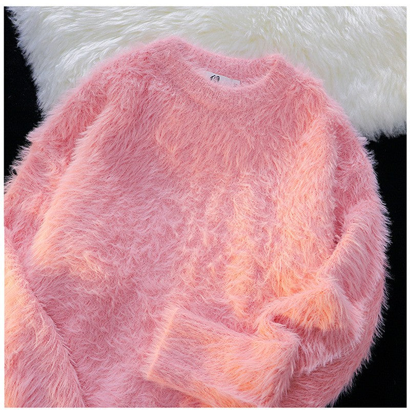 Warm Crew-neck Knit Sweater Womens New Winter Style