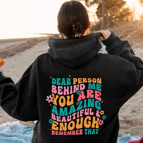 Cozy Oversized Back-Text Hoodie for Women