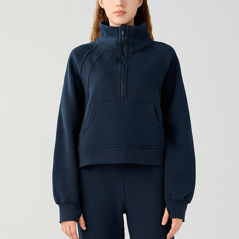 Women's Cozy Half-Zip Fleece Pullover Warm Sweater
