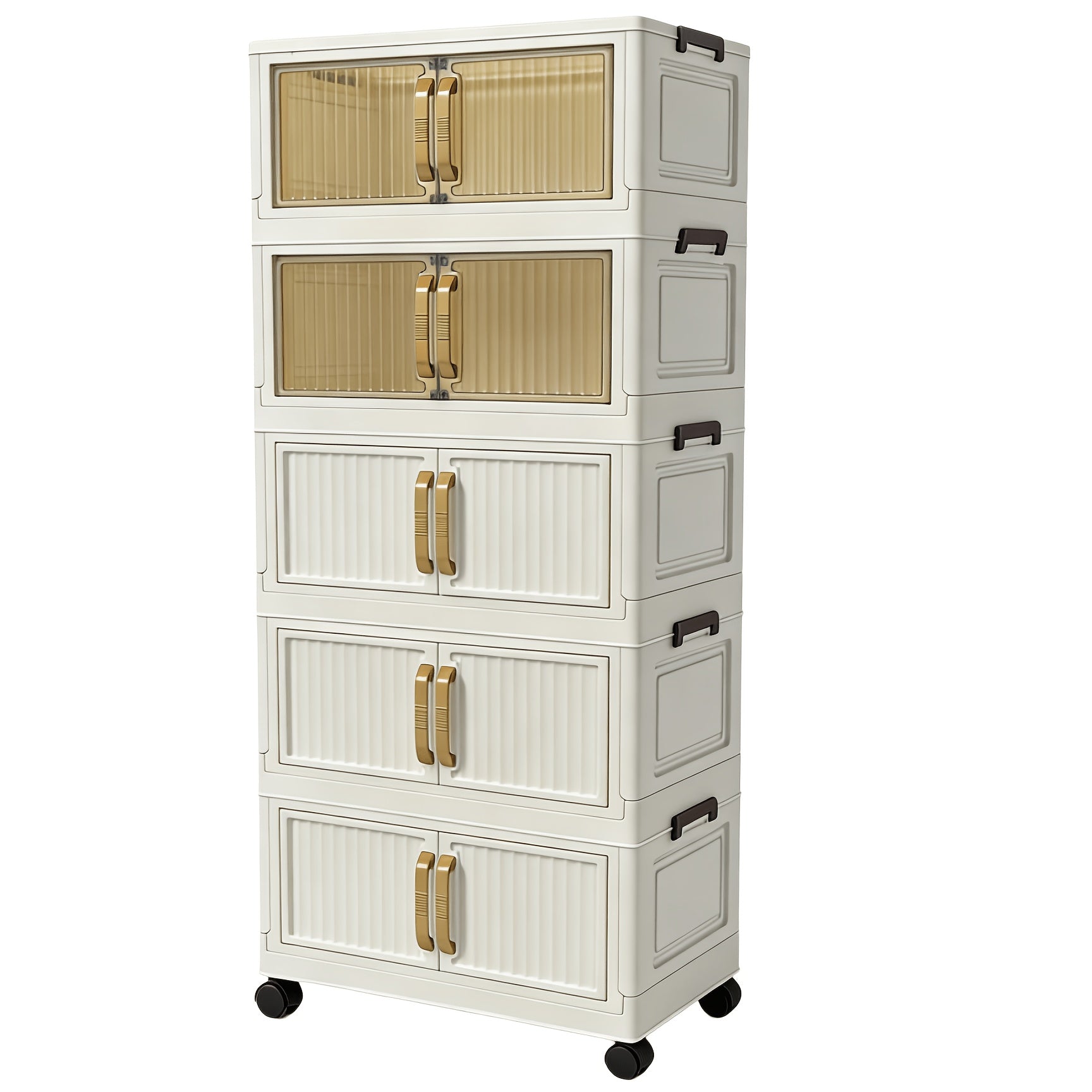 Multi‑Functional Foldable Storage Cabinet – 5‑Tier or 3‑Tier Large Capacity, Space‑Saving Design for Entryway, Corridor, Bedroom or Living Room