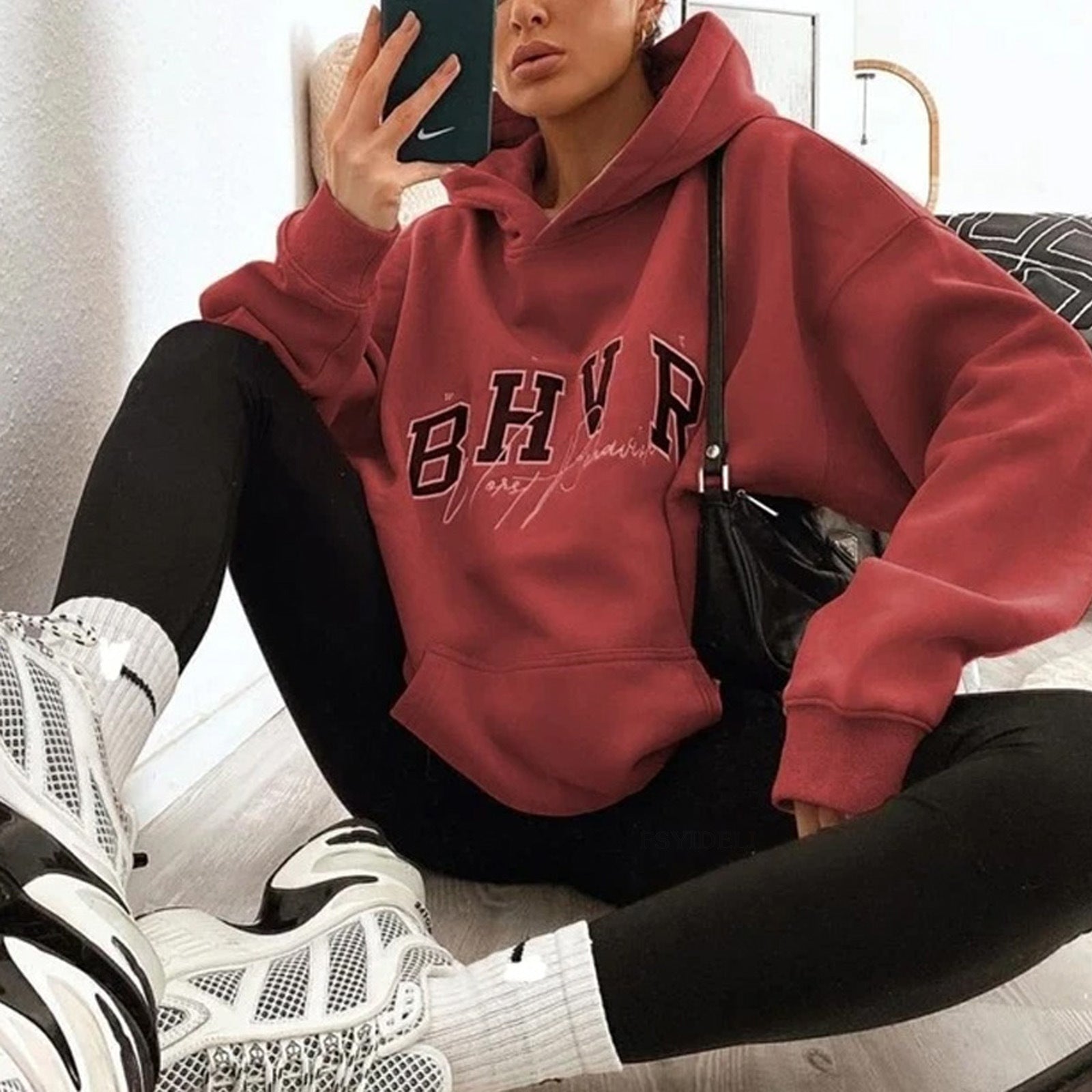 Cozy Gamer Letter Print Long-Sleeve Plush Hoodie