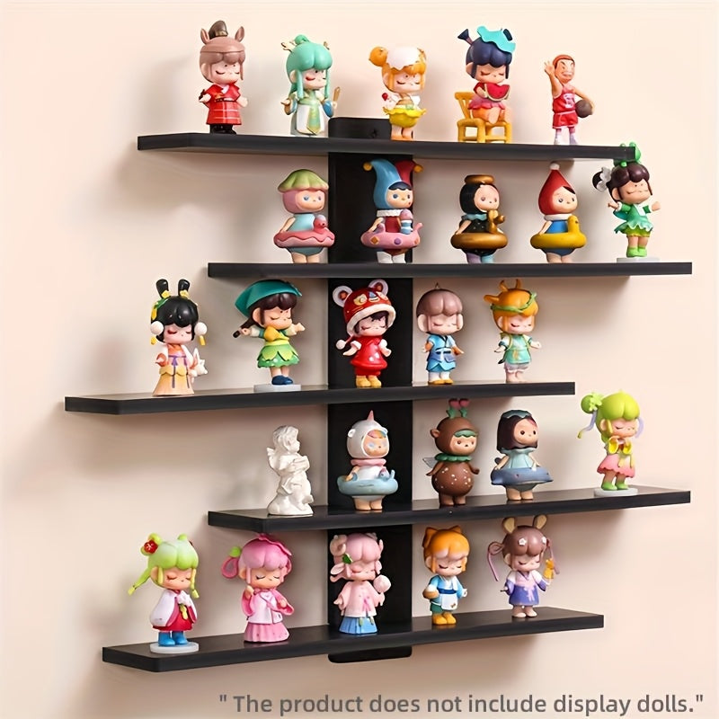 Faridabio 5-Tier Wall-Mounted Display Rack - Durable Plastic Multi-Layer Shelf for Dolls, Figurines, Building Blocks & Collectibles - Space-Saving Home Decor Storage Organizer, Collectible Display |…