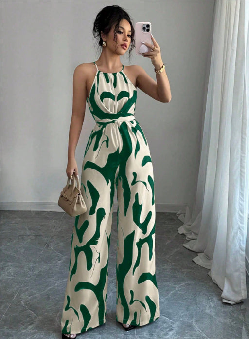 Bold Zebra Print Suspender Jumpsuit for Women
