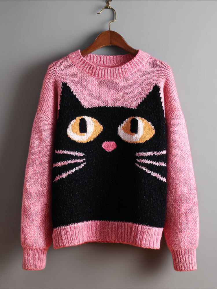 3d-printed, Crew-neck, Color-block, Loose-fitting, Fashionable Pullover Hoodie