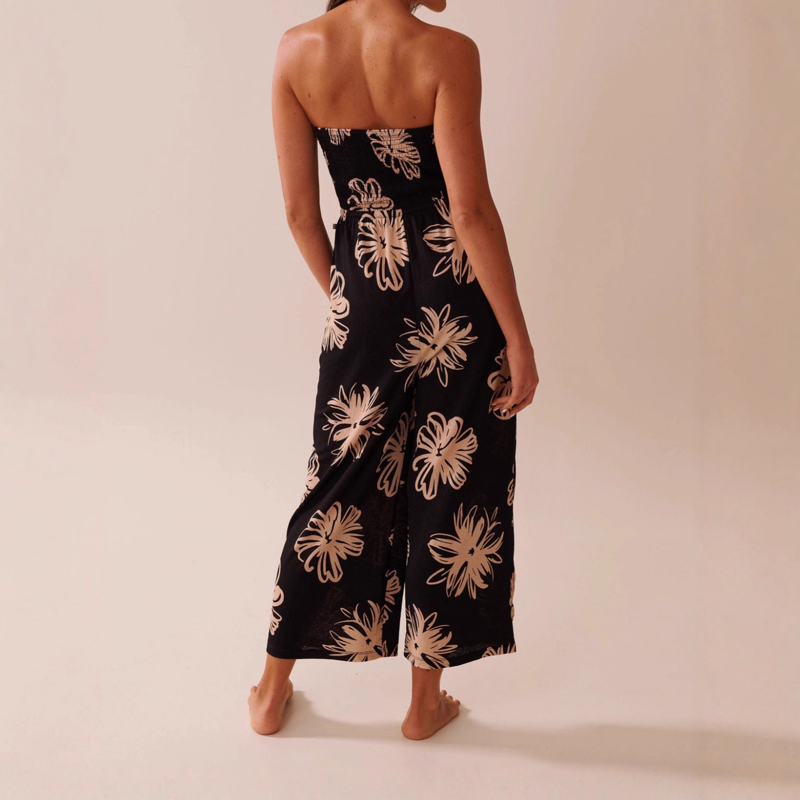 Printed Strapless Casual Jumpsuit For Women