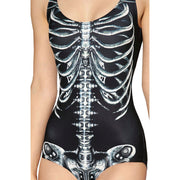 Digital Printing Canada Black Bone Rib One-piece Swimsuit