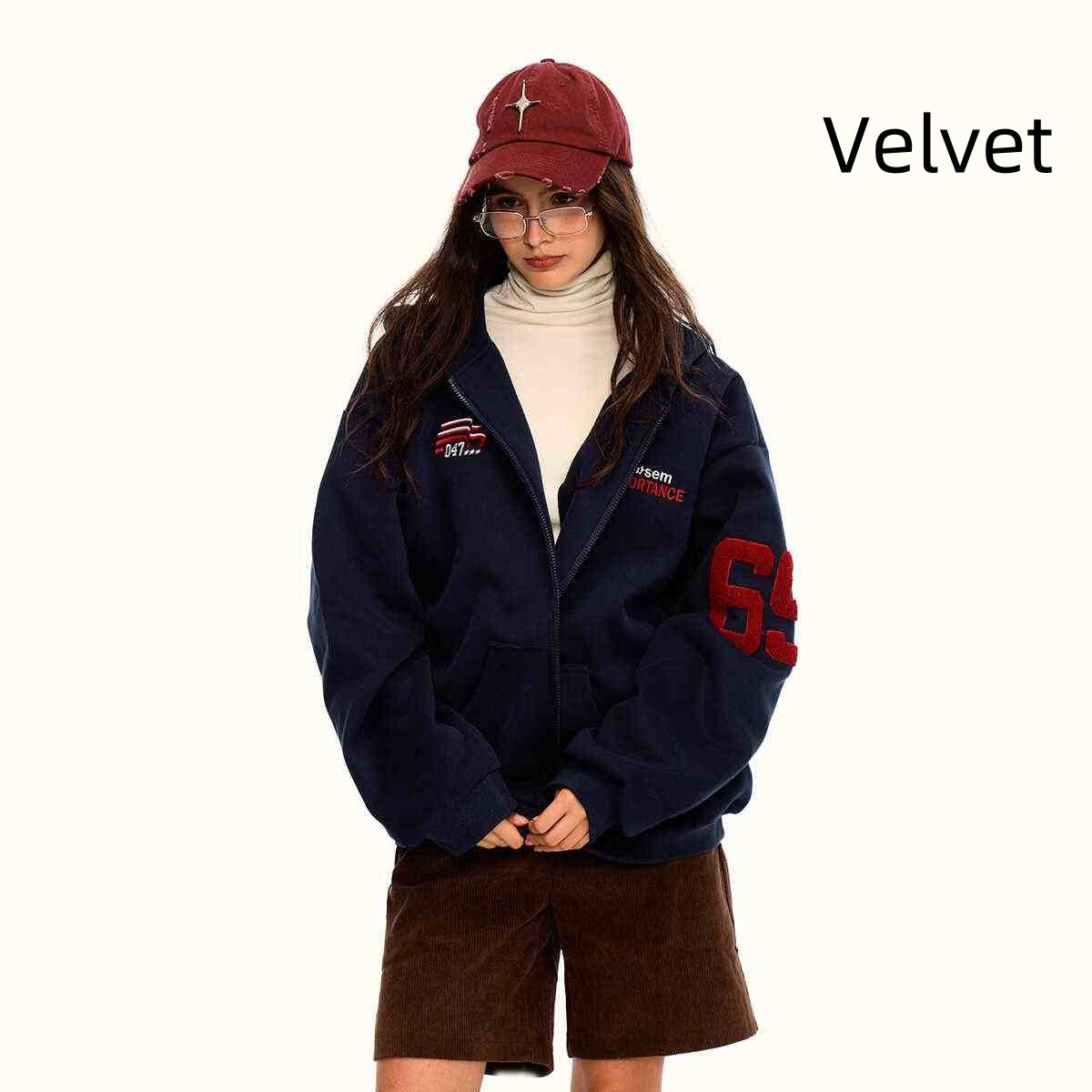Fleece-Lined Camouflage Zip Hoodie for Women
