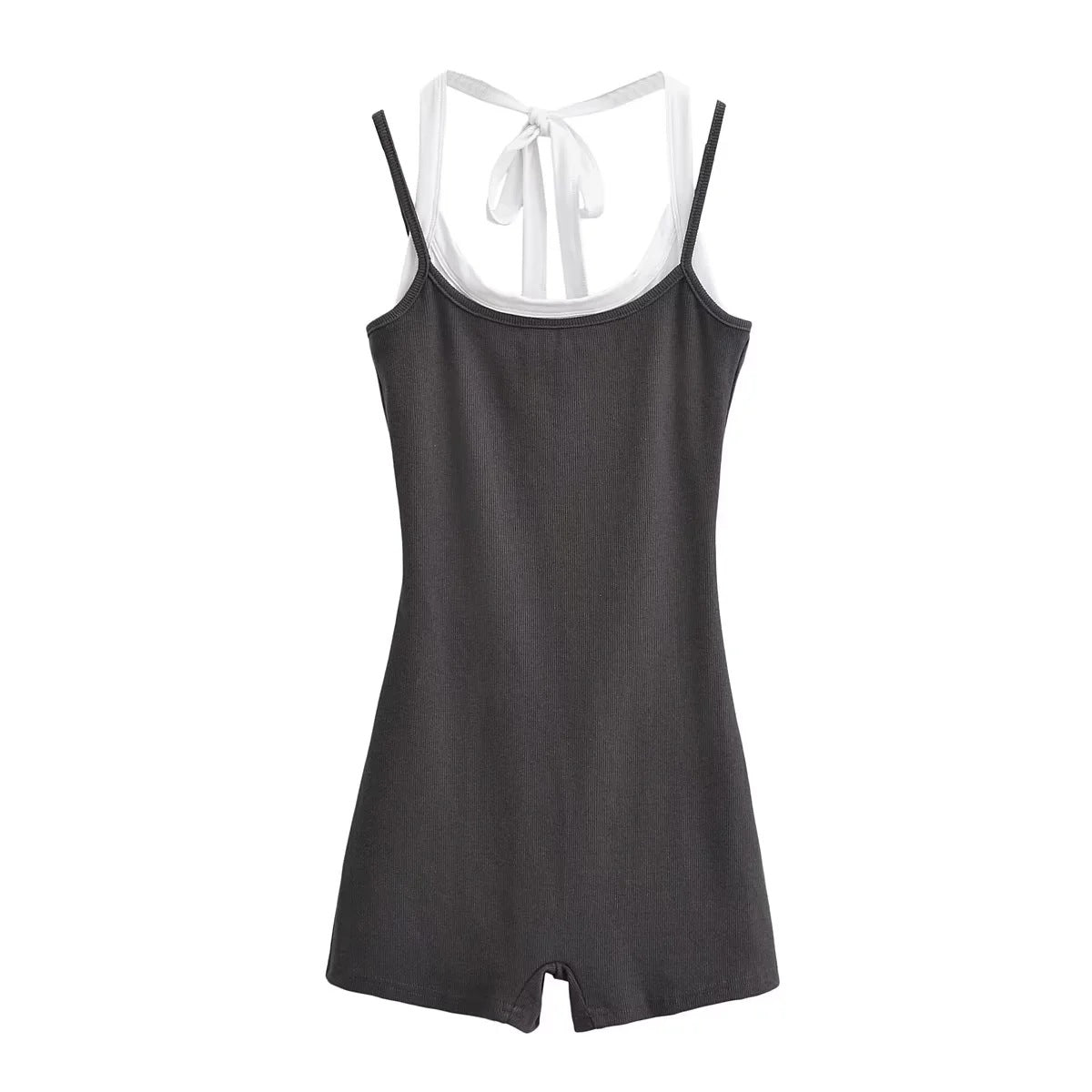 Chic Color-Block U-Neck Bodycon Jumpsuit