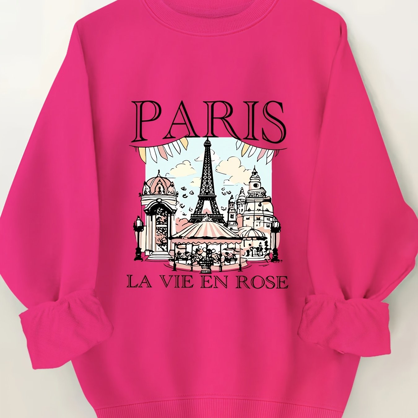 Plus Size Round Neck Letter Print Sweatshirt