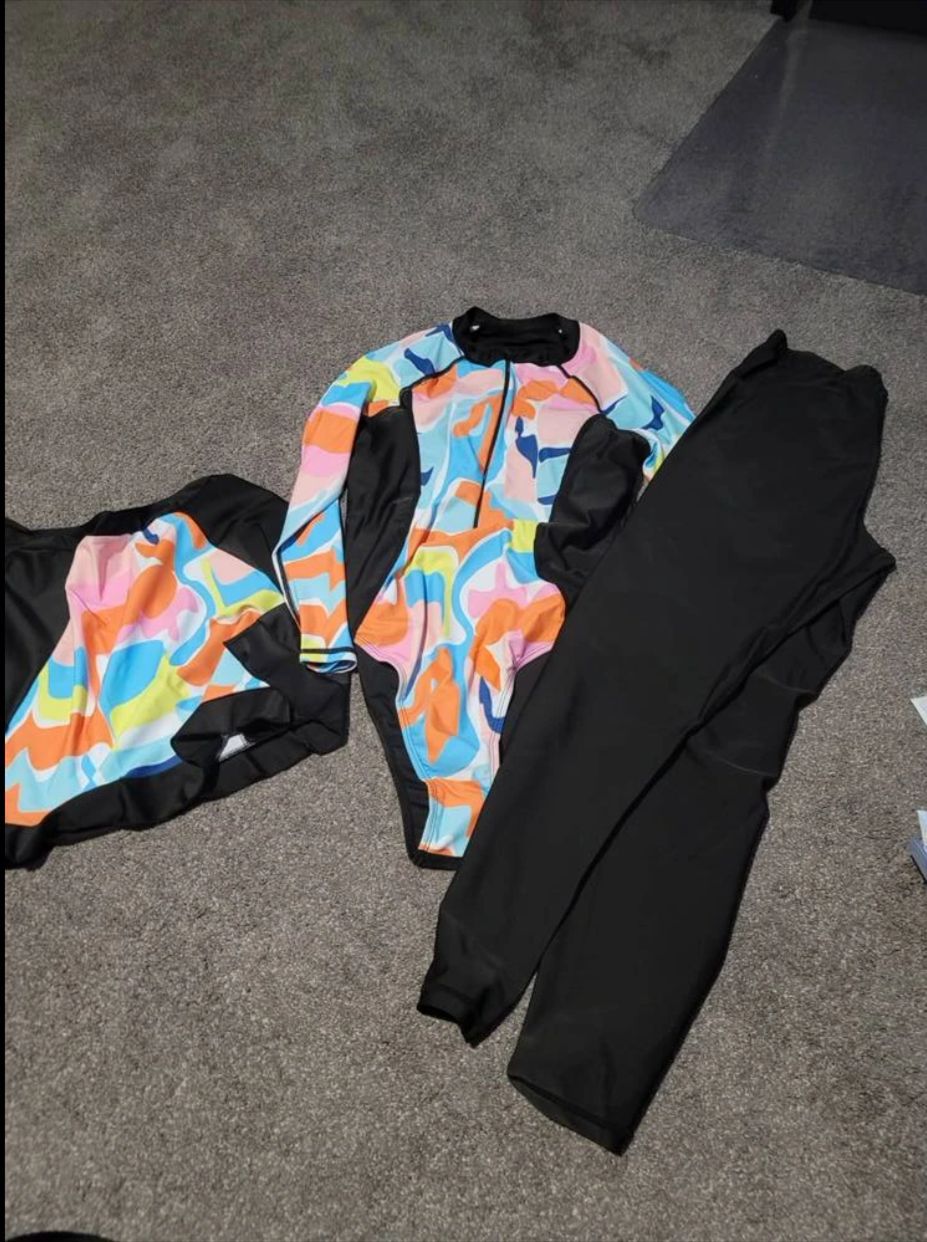 Modest 3-Piece Printed Full Coverage Swimsuit