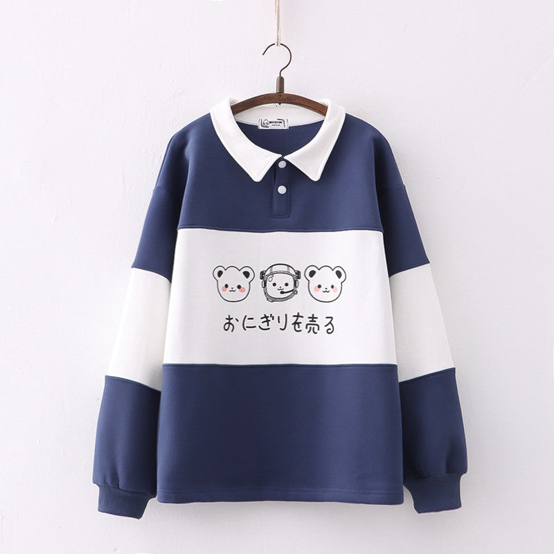 Cute Embroidered Thickened Winter Pullover Sweater
