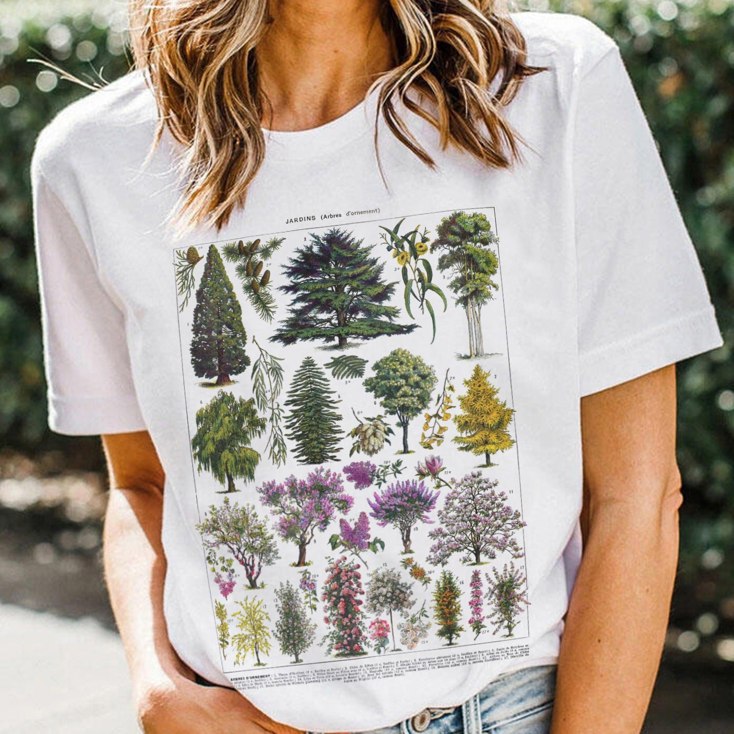 Vintage Tree Graphic Summer T-Shirt – Soft Cotton‑Spandex, Women’s Short Sleeve