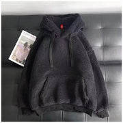 Women's Fleece-Lined Thick Lamb Wool Hooded Sweatshirt