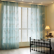 Feather White Embroidered Window Screen