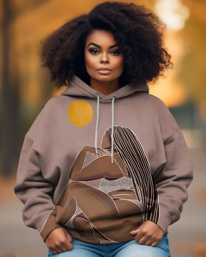 Women's Casual Printed Autumn Winter Hoodie