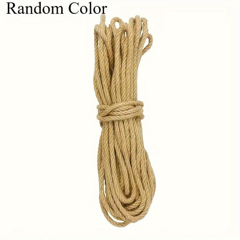 1-roll Extra Long 393.7inch Natural Jute Rope Scratcher - Extra Large Cat Scratching Post For Indoor/outdoor Use, Heavy-duty Jute Material With Natural Beige/ Light Brown Texture - Ideal For