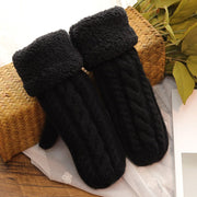 Warm Single Finger Gloves for Women - Mohair Twisted Mittens