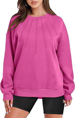 Women's Casual Pleated Round-Neck Fashion Sweater