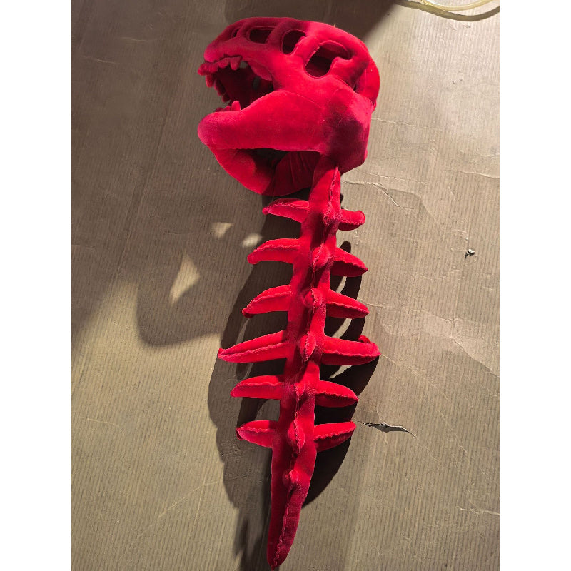 Soft Dinosaur Skeleton Costume – Plush Wearable Skull and Spine Design