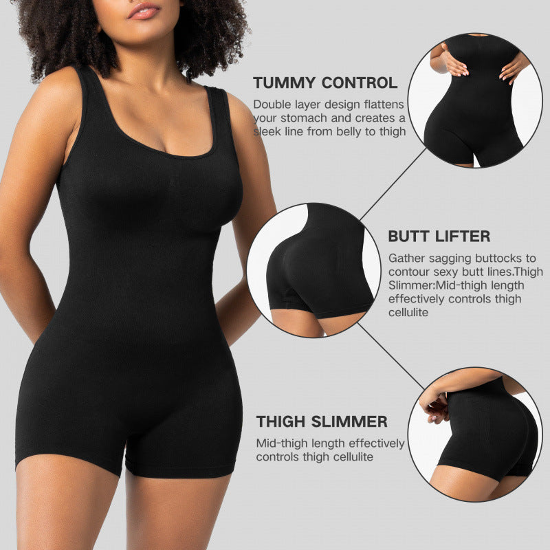 Nylon Push-Up Yoga Bodysuit for Workout & Fitness