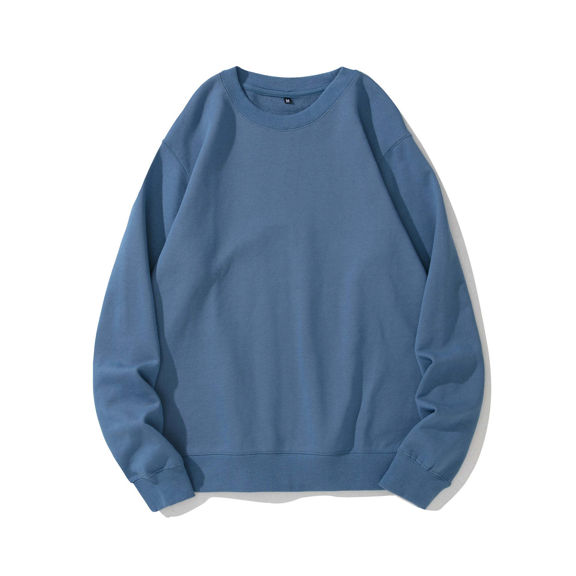 Heavyweight Round Neck Sweater Thickened Terry Solid Color Couple