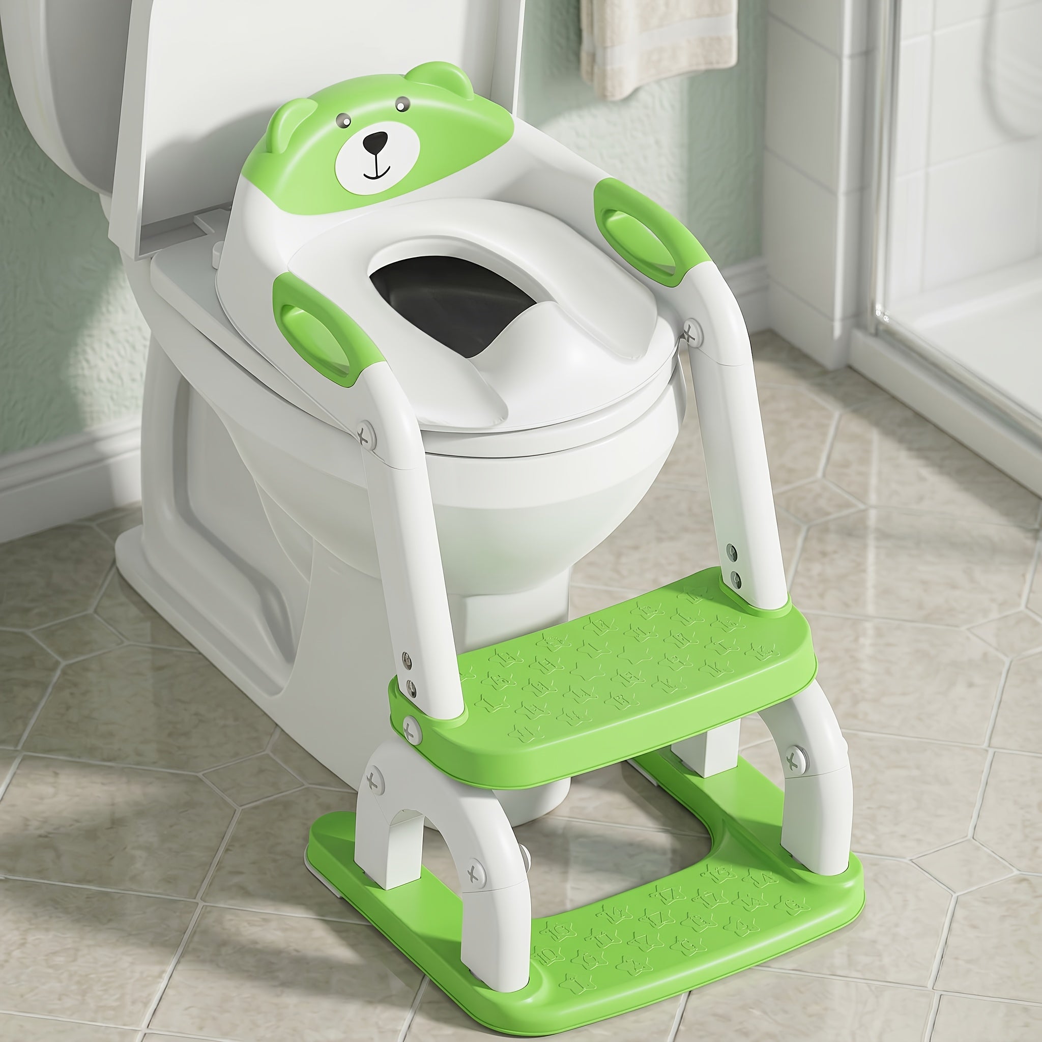 Heavy‑Duty Adjustable 2-in-1 Kids Potty Chair with Step Ladder and Anti‑Slip Base