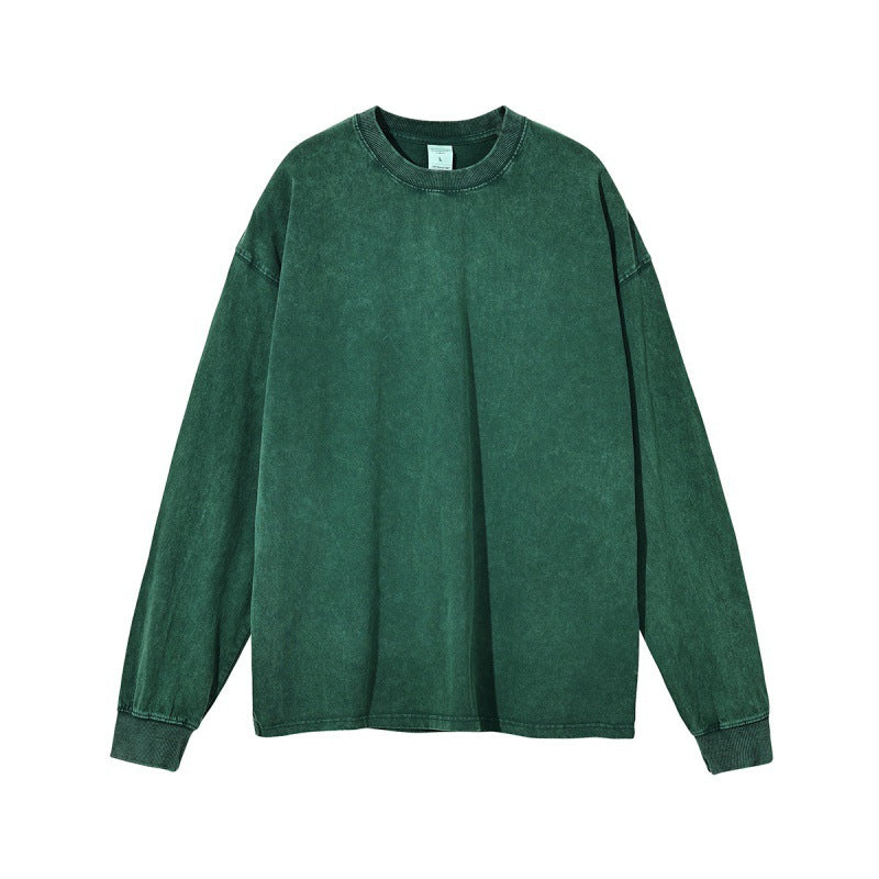 Solid Blank Ribbed Sleeve T Shirt