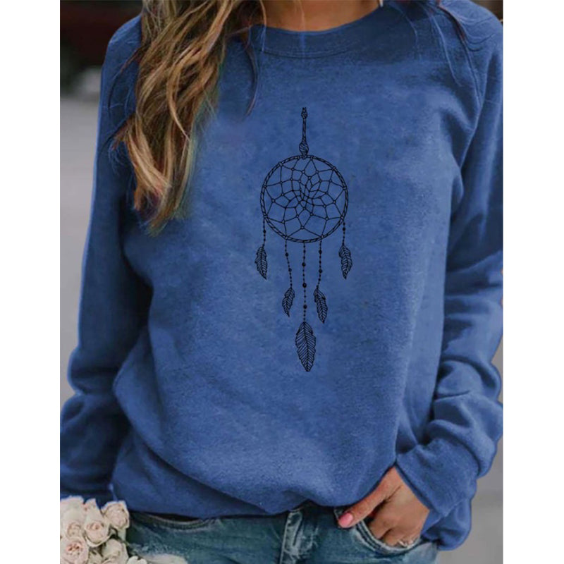 National Style Printed European And American Large Size Sweater